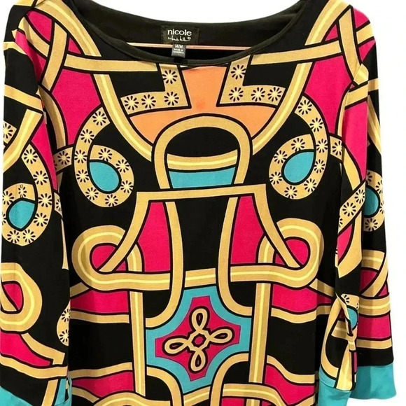 Nicole Miller heritage scarf print size M - Picture 2 of 9